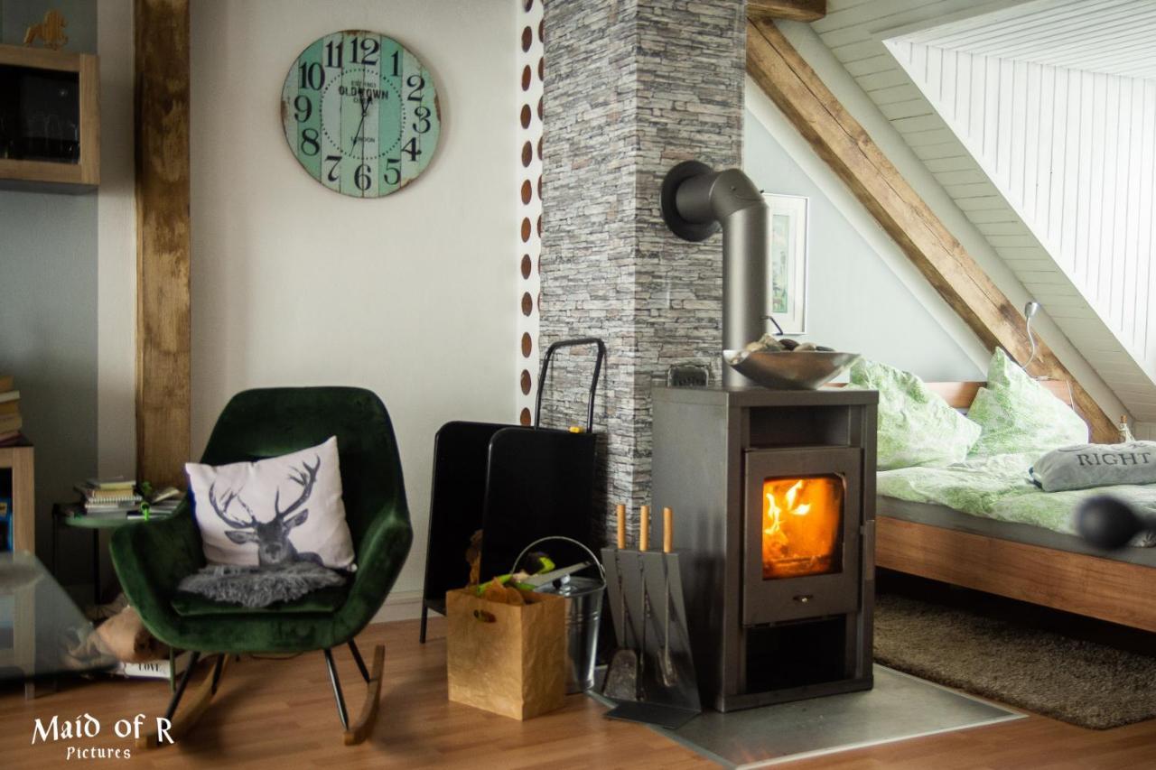 Hof Vierzehnender Im Hohen Venn - 70Qm Fachwerk-Studio - Grosses Wohn-Schlafzimmer Mit Dachterrasse Und Kaminofen - Separate Kueche - Perfekt Fuer Paare - Monschau - Eifel - Hunde Willkommen - Islandpferde Kültér fotó